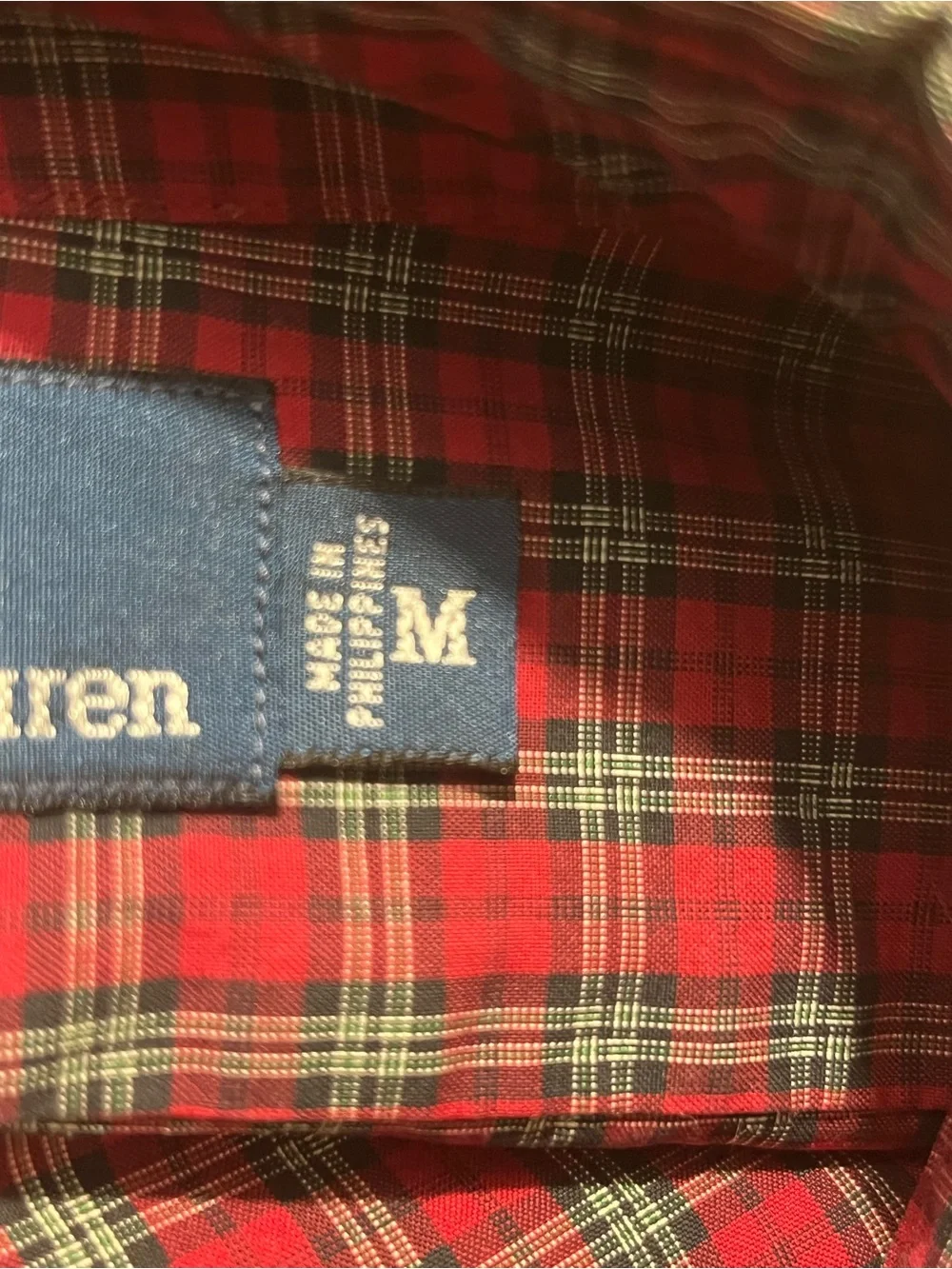 Polo Ralph Lauren Men's Red Western Plaid Shirt. Size M. Pre-Owned Vintage EUC